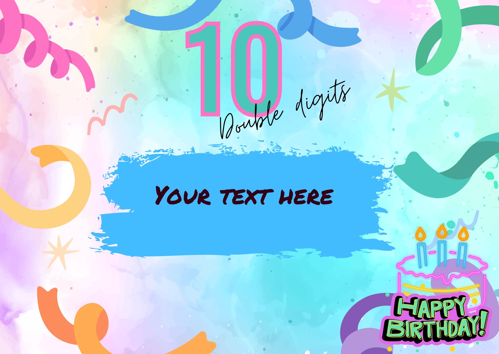 Personalised 10 double digits birthday sweet box tenth birthday