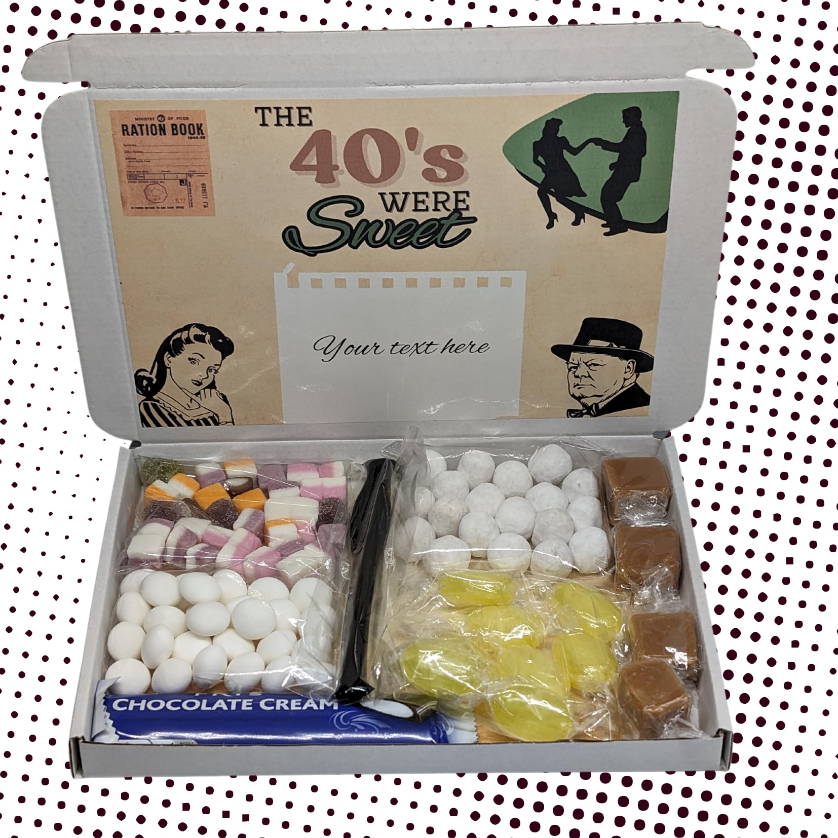 Personalised 1940s sweet box
