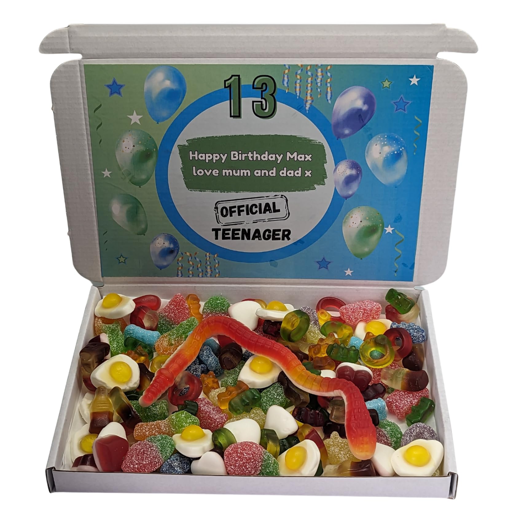 Personalised official teenager sweet box | 13th birthday sweet box |13| 13th birthday boy | Official teenager| 13th birthday gift boy|