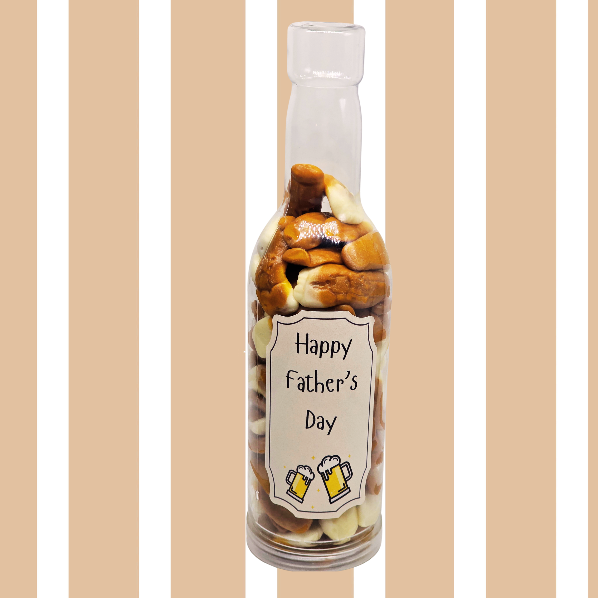 Father's day bottle filled with pint pot gummy sweets, Pint pots, Fathers day gift