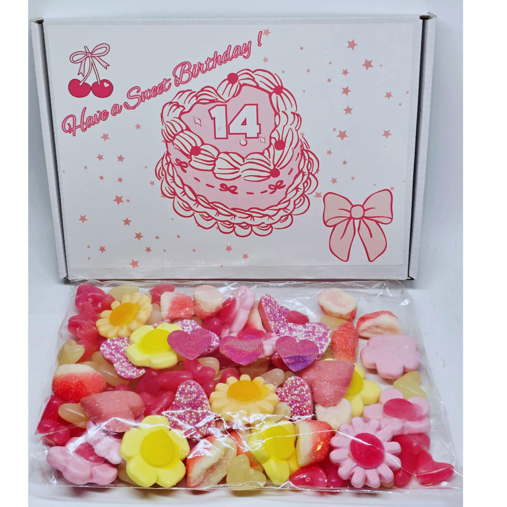 Personalised Sweet Birthday Gift Box for Girls – Age Birthday Present – Pink Letterbox Sweets Hamper with Custom Message –