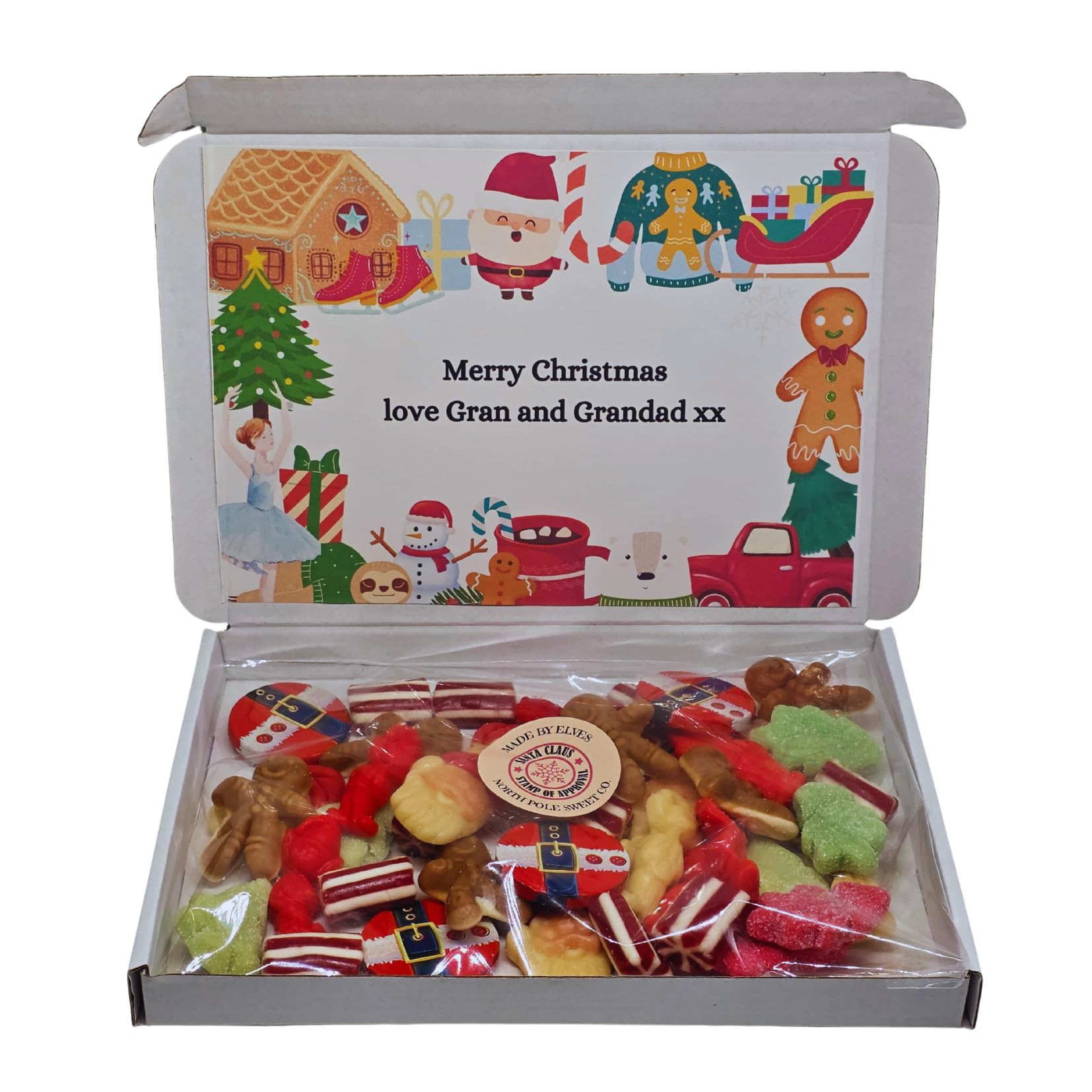 Personalised Christmas sweet box|Kids Xmas sweet hamper|Christmas Sweets– Festive Candy Selection