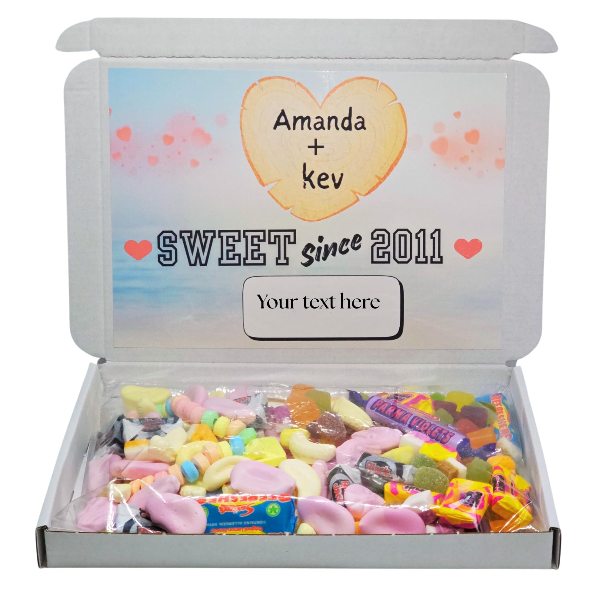 Personalised anniversary sweet box