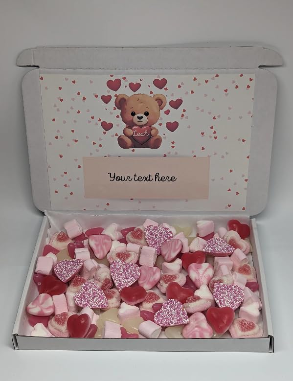 Valentines Day personalised sweet box | Valentines kids candy box | Valentine teddy sweet gift Personalised valentine's sweets|