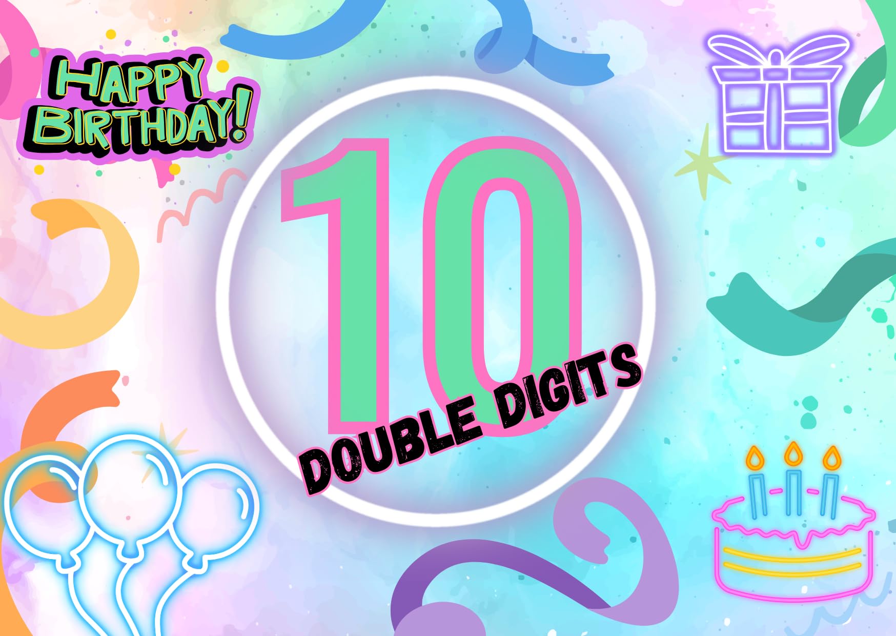 Personalised 10 double digits birthday sweet box tenth birthday