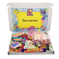 Personalised 90s Retro Treat Box – Custom Text Nostalgia Sweet Hamper – Retro Sweets Gift for Kids & Adults – 90s Throwback Present for Birthdays, Parties & Care Packages