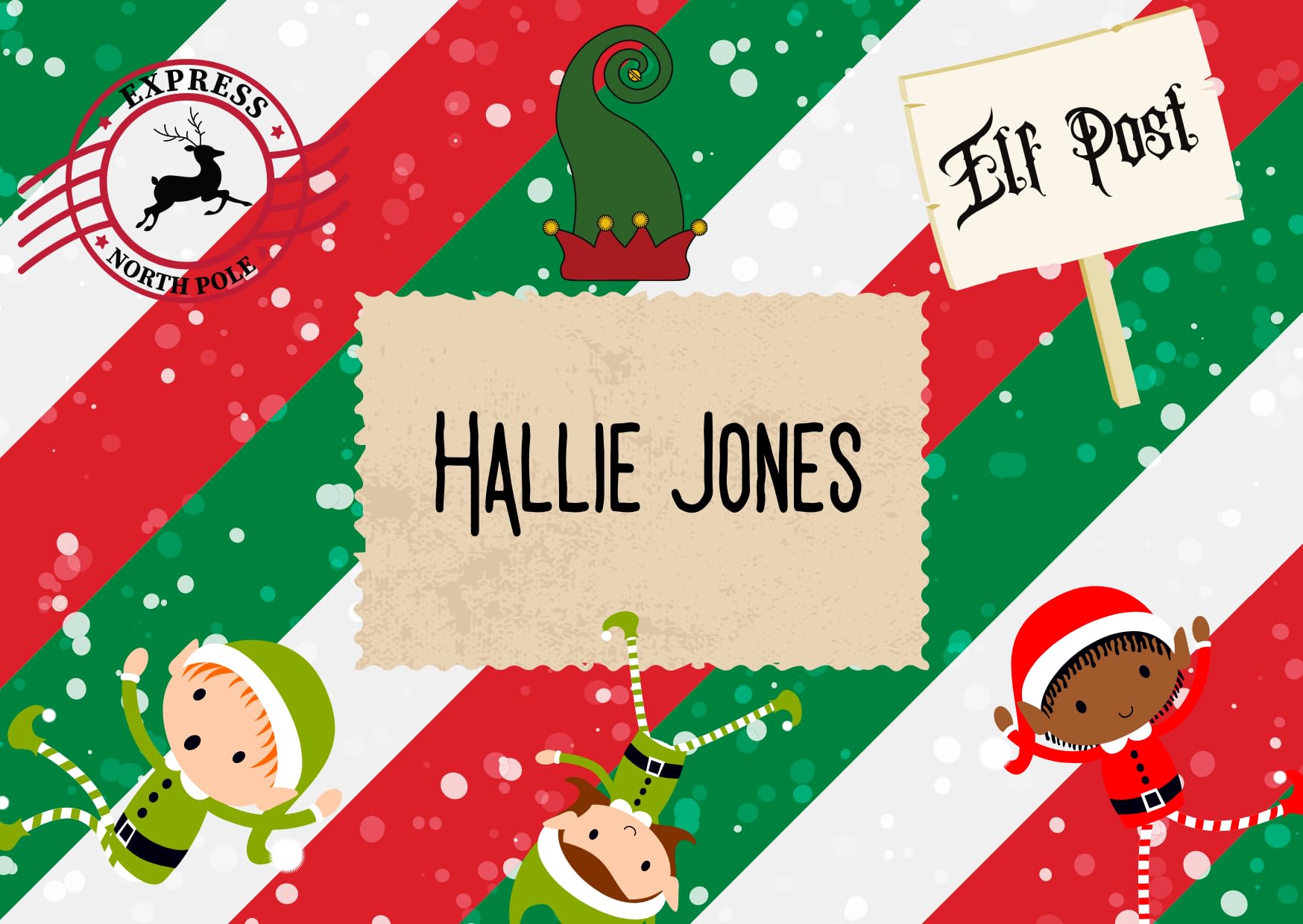 Elf personalised sweet box| Elf departure| Personalised christmas sweet hamper|Christmas sweets|Elf arrival|I'm back!|Elf|Kids Christmas sweet box