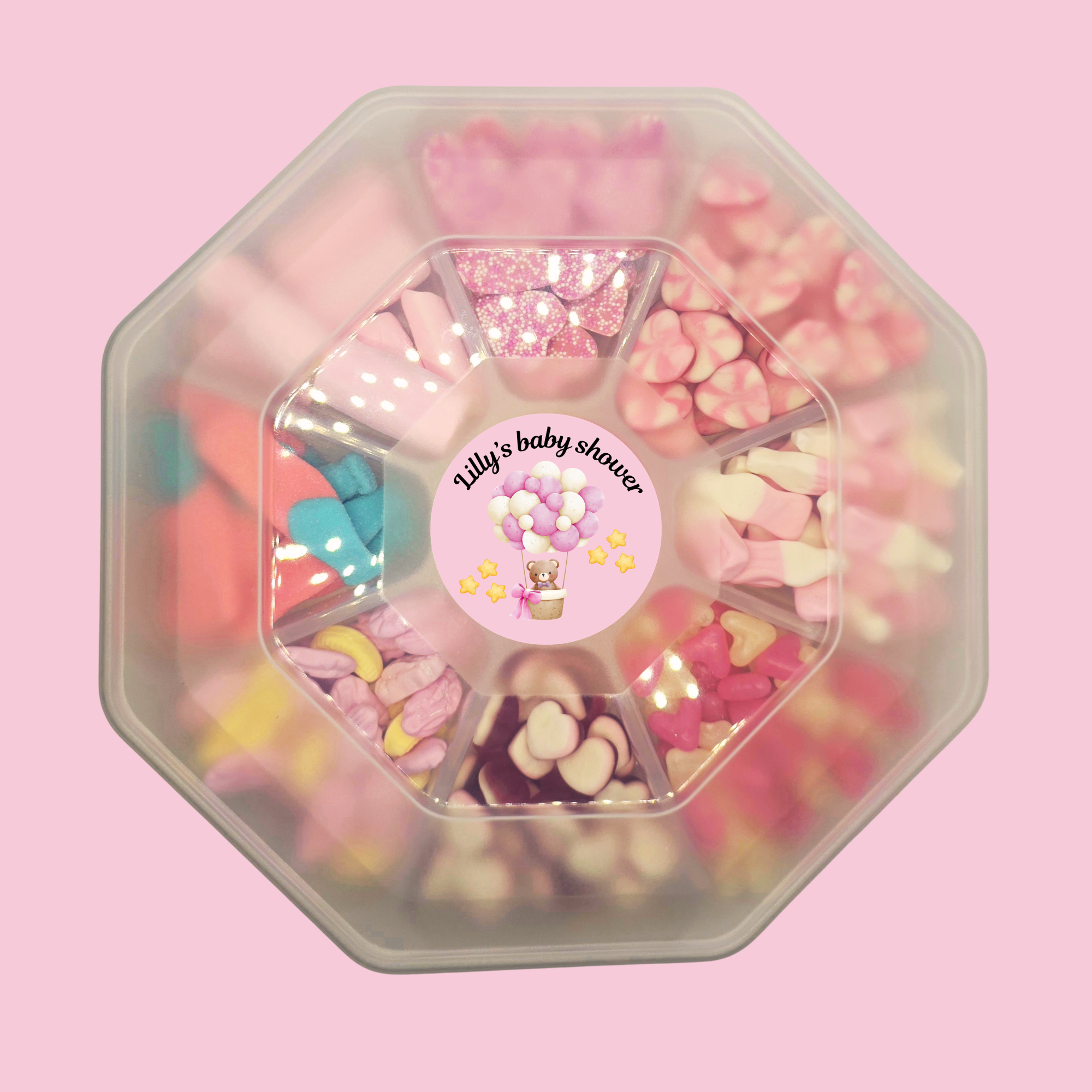 Sweet Pink girl Baby Shower Candy Gift Box – Personalised it's a girl Treat Tray