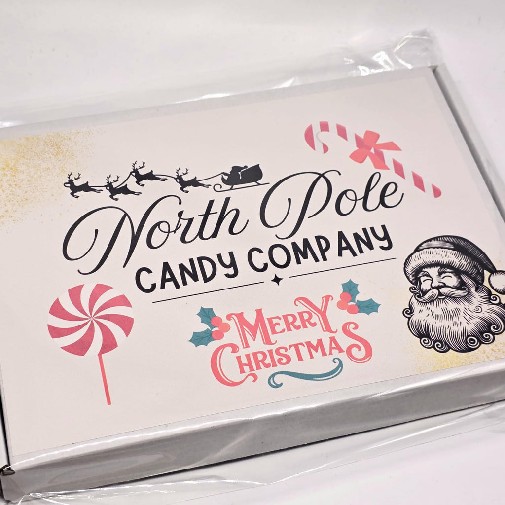 North Pole Candy Company Christmas Sweet Box – Kids Xmas Sweets – Santa-Themed Treats – Stocking Stuffer Selection box- Christmas sweets