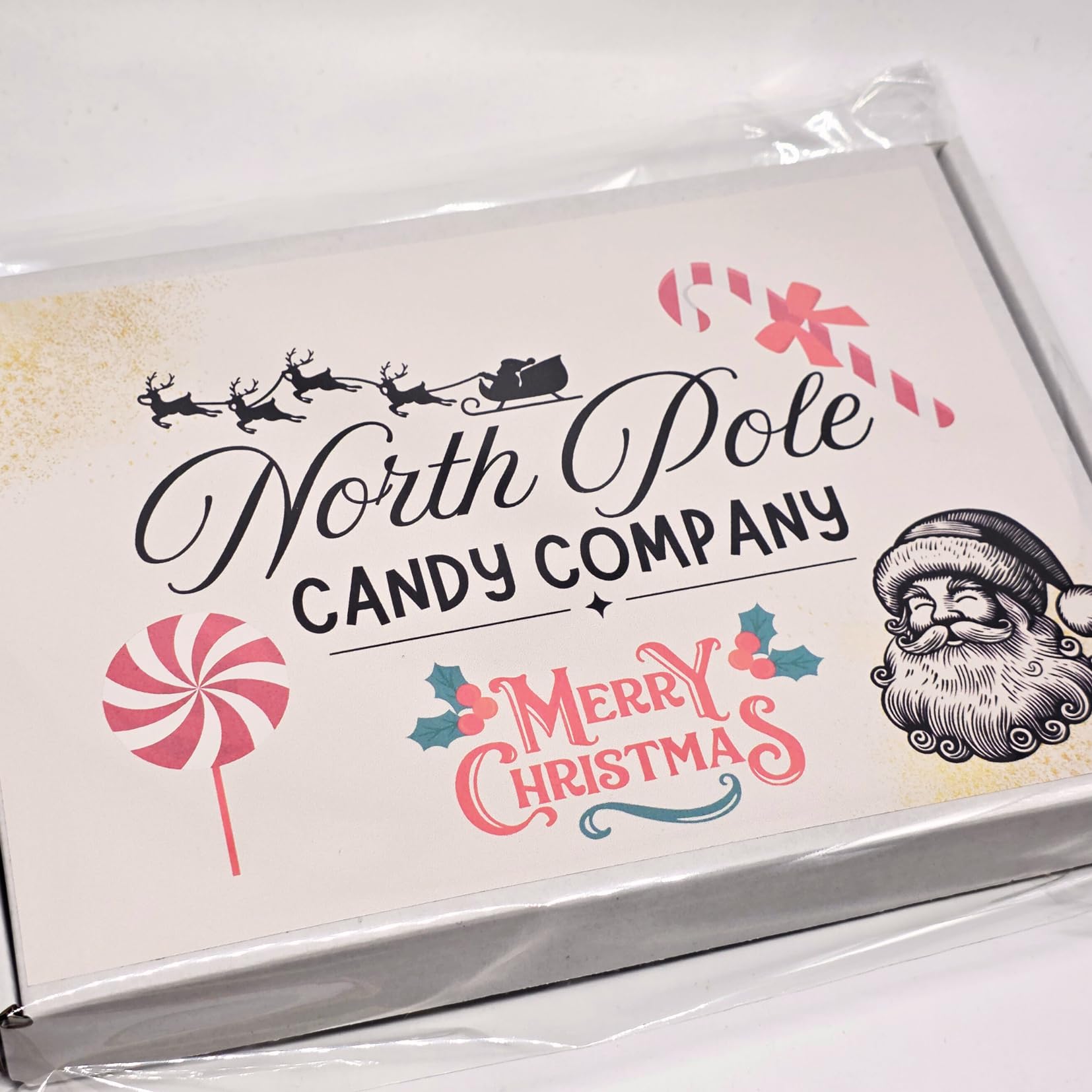 North Pole Candy Company Christmas Sweet Box – Kids Xmas Sweets – Santa-Themed Treats – Stocking Stuffer Selection box- Christmas sweets