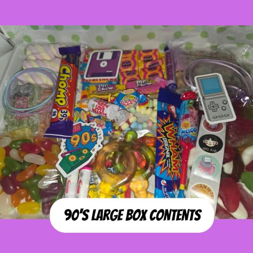 Personalised 90s Retro Treat Box – Custom Text Nostalgia Sweet Hamper – Retro Sweets Gift for Kids & Adults – 90s Throwback Present for Birthdays, Parties & Care Packages