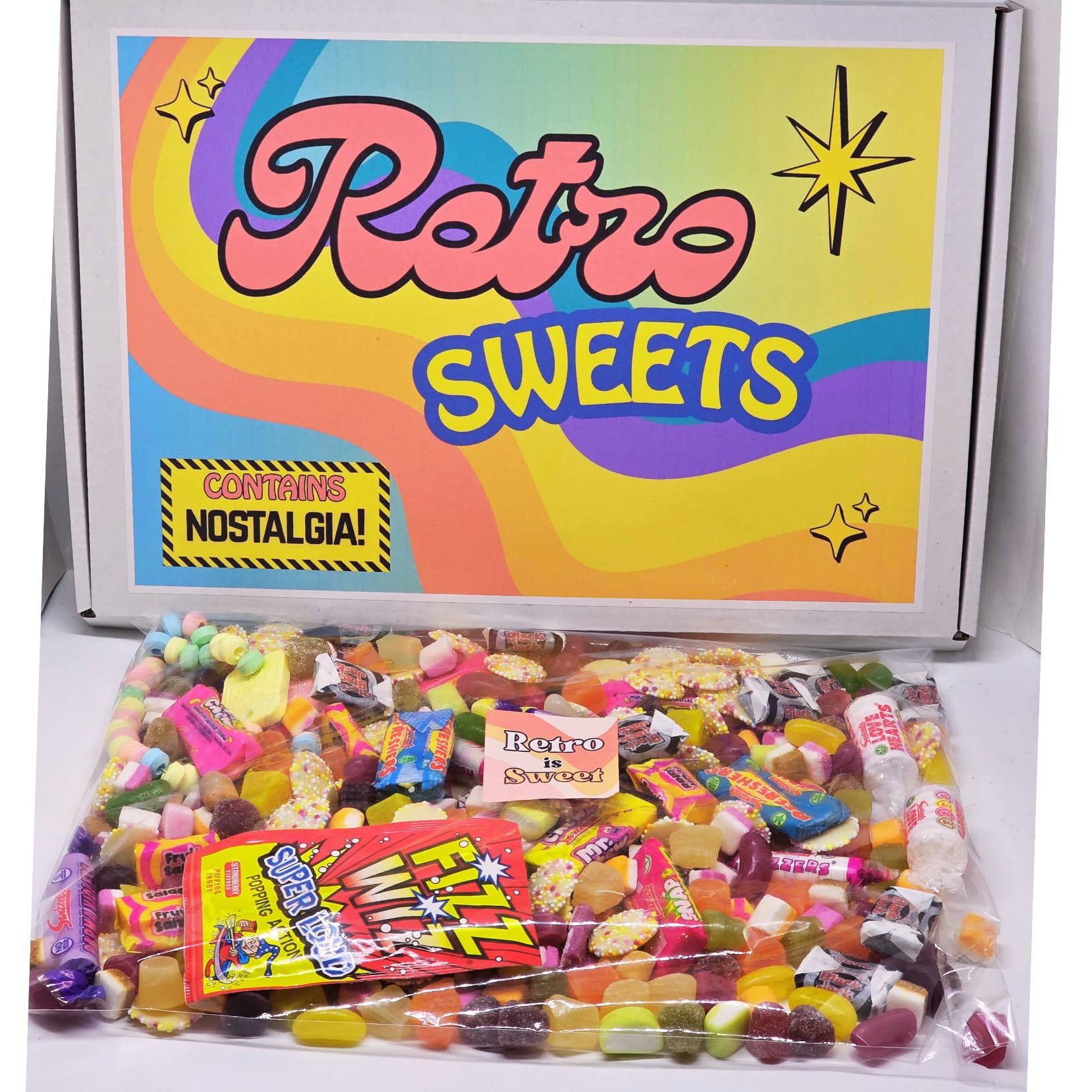 Retro Sweets personalised Gift Box – Classic Old School Sweet Selection Hamper – Nostalgic Pick and Mix Candy Gift for Birthdays, Christmas, Parties, Thank You Gifts