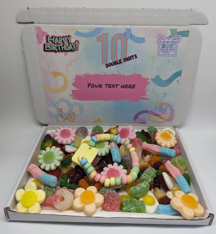 Personalised 10 double digits birthday sweet box tenth birthday