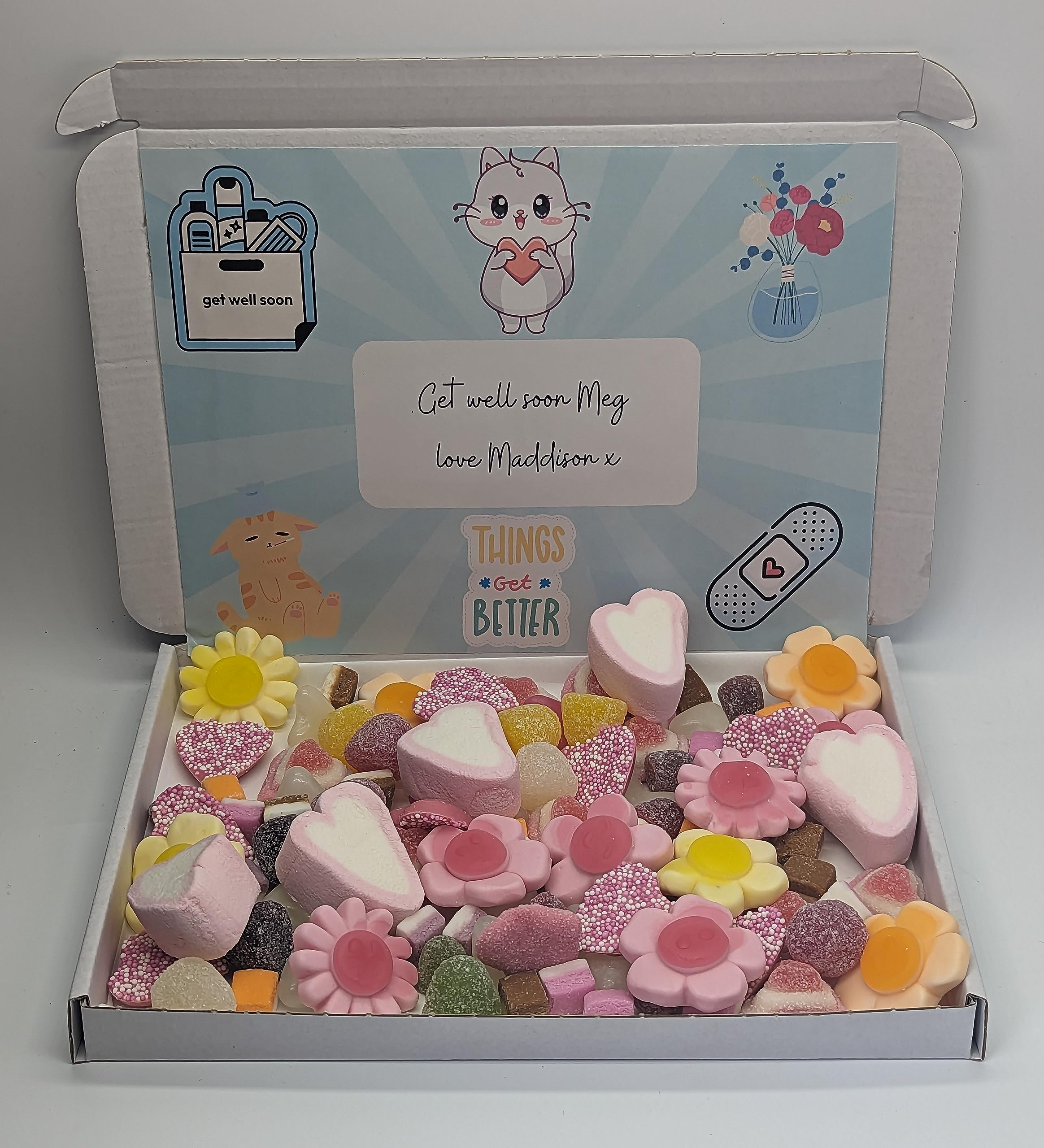 Get well soon personalised sweet box | Get well soon sweet box | Get well soon | Get well soon letterbox gift | Get well soon gift