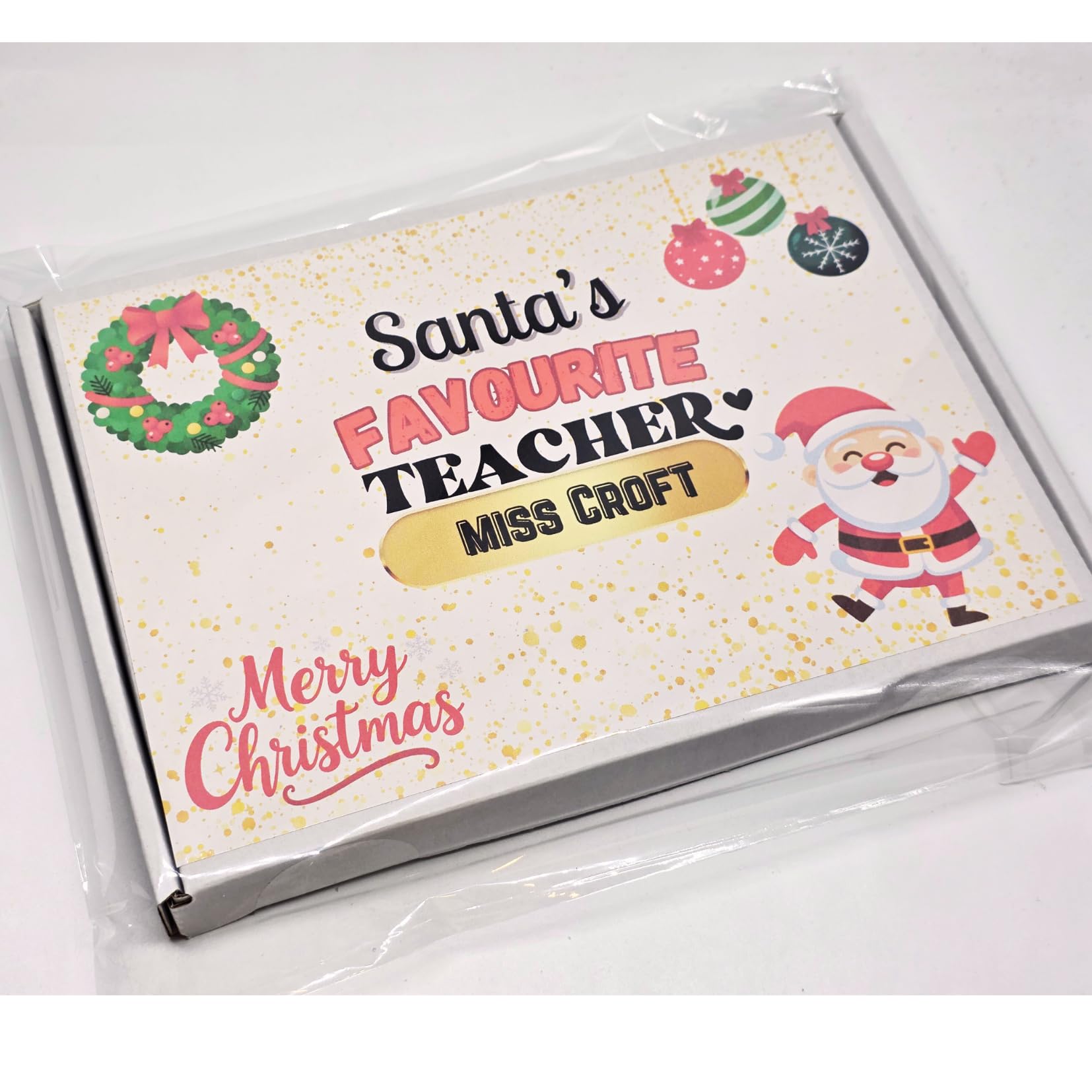 Santa’s Favourite Teacher Christmas Sweet Box – Personalised Gift for Teachers